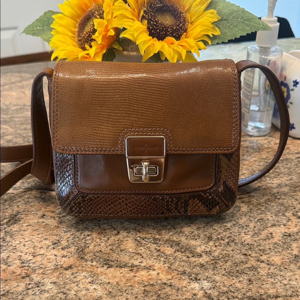 Cole Haan Brown and Tan Crossbody Bag